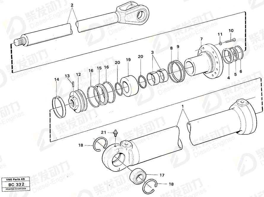 VOLVO Spacer ring 11088347 Drawing