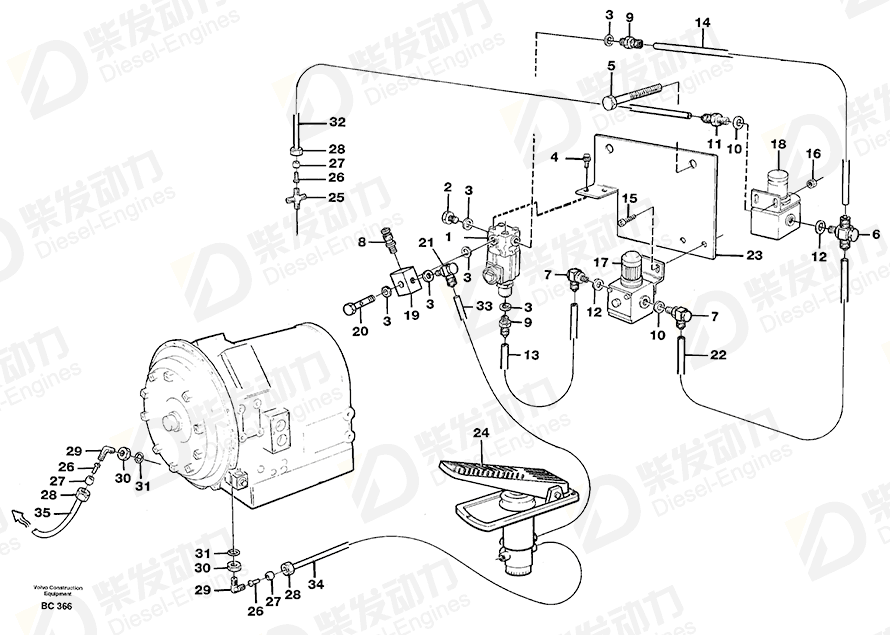 VOLVO Pressure regulator 11061937 Drawing VOLVO Pressure regulator 11061937 Drawing