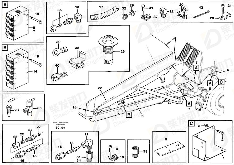 VOLVO Fitting 14214120 Drawing