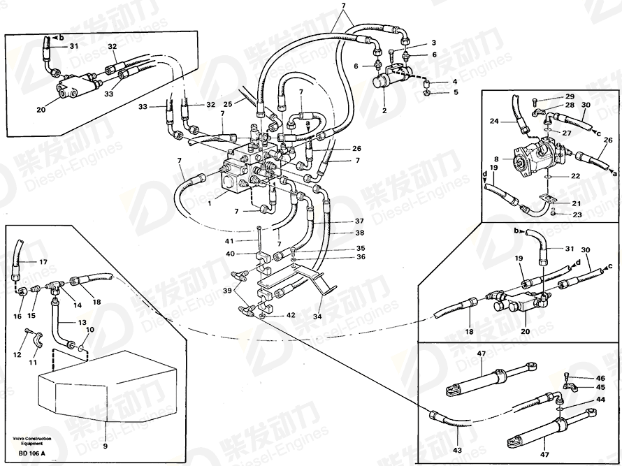 VOLVO Hose assembly 13932578 Drawing