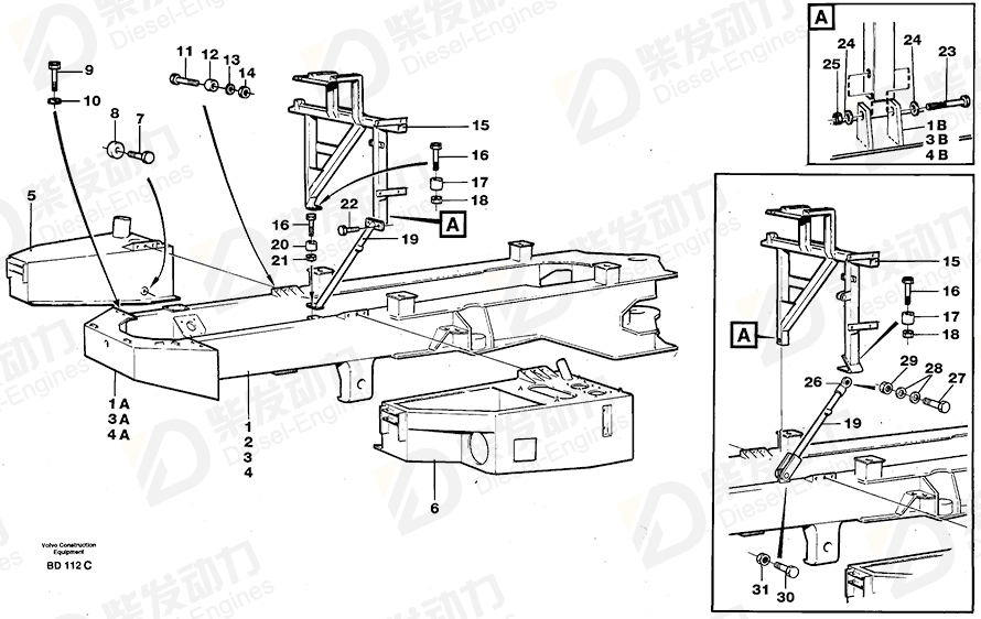 VOLVO Front frame 11049729 Drawing
