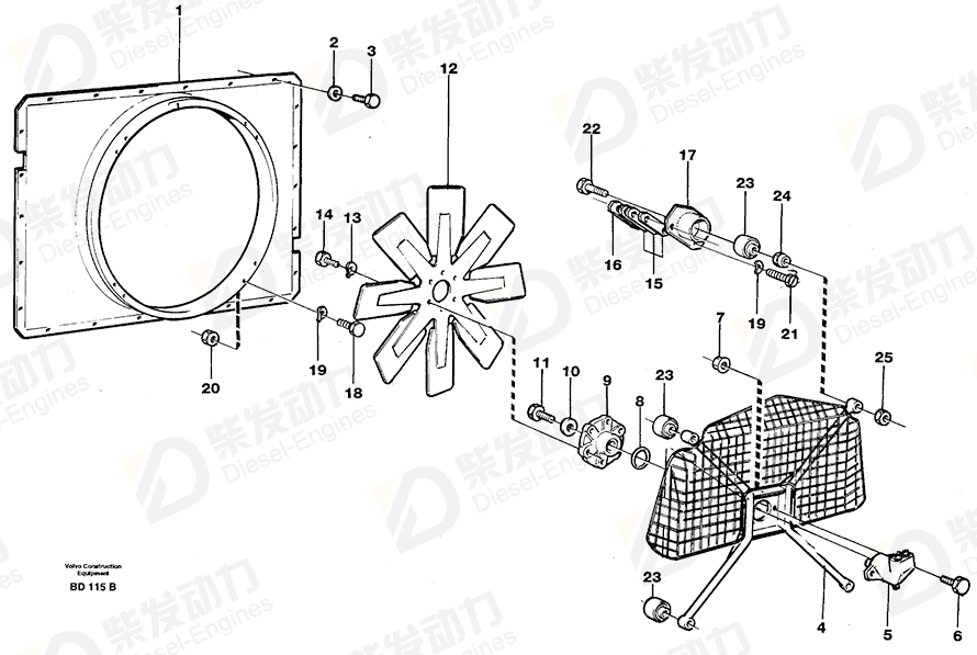 VOLVO Fan Motor Retainer 11057721 Drawing