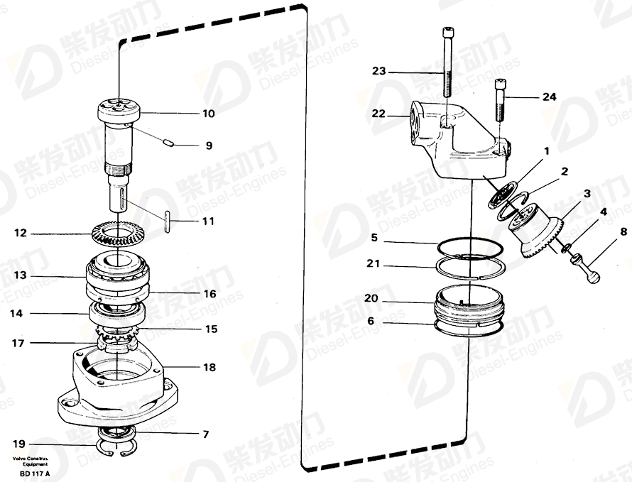 VOLVO Cylinder drum 3702959 Drawing VOLVO Cylinder drum 3702959 Drawing