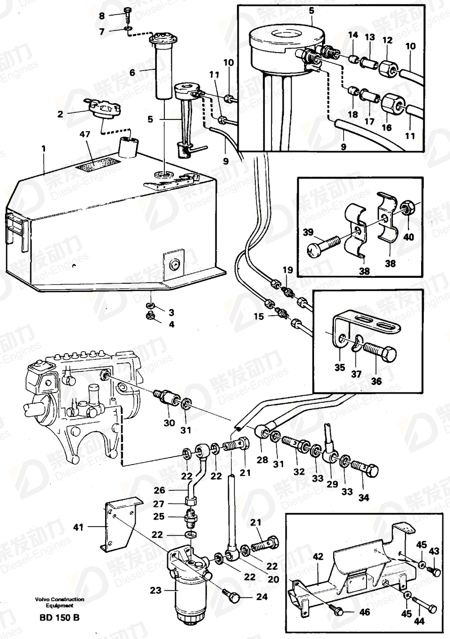 VOLVO Fuel pipe 11031011 Drawing