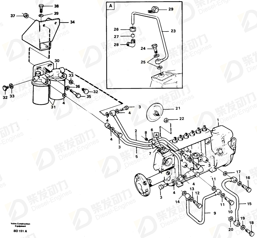 VOLVO Fuel pipe 4777187 Drawing