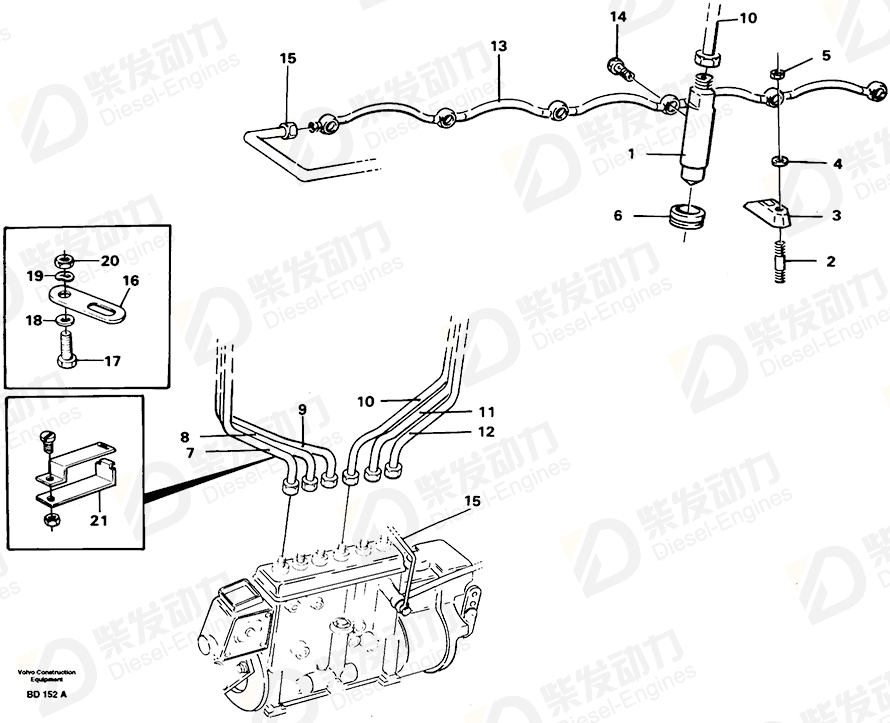 VOLVO Delivery pipe 1545091 Drawing VOLVO Delivery pipe 1545091 Drawing