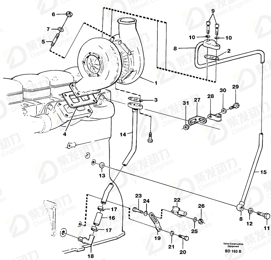 VOLVO Return pipe 422896 Drawing VOLVO Return pipe 422896 Drawing