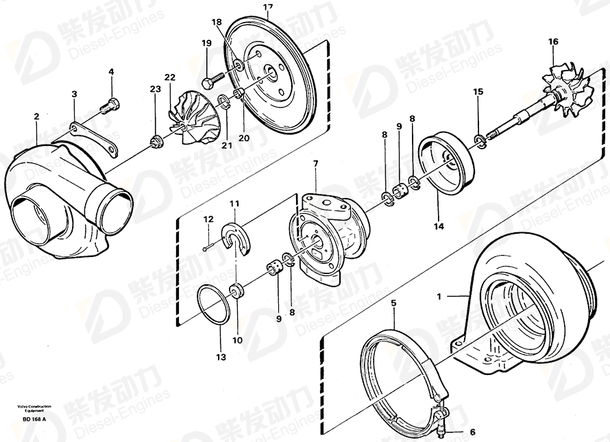 VOLVO Turbocharger 11043094 Drawing