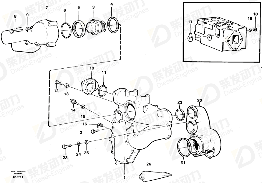 VOLVO Connection pipe 4775225 Drawing VOLVO Connection pipe 4775225 Drawing