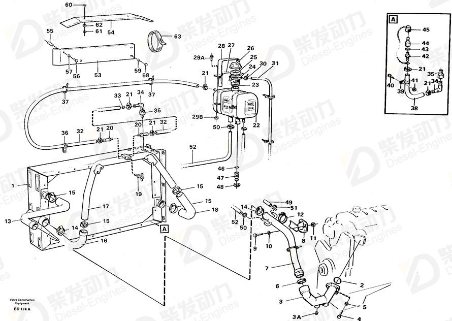 VOLVO Water pipe 11033366 Drawing