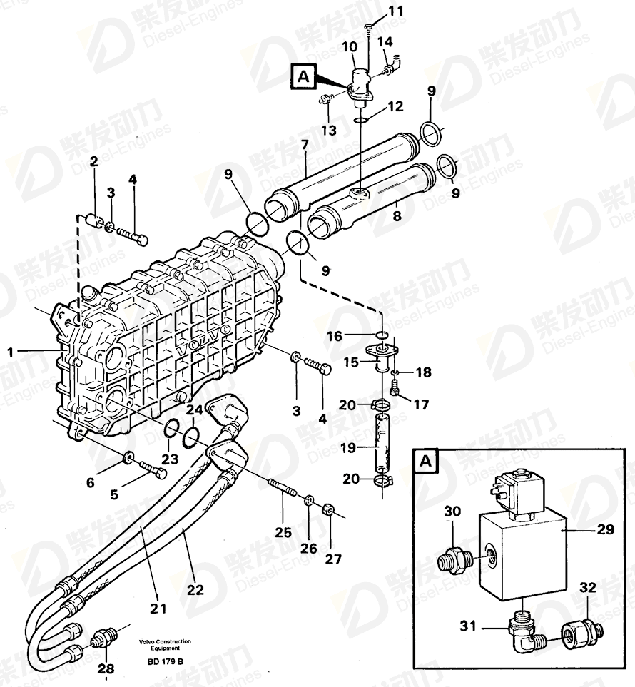 VOLVO Coolant pipe 11033074 Drawing
