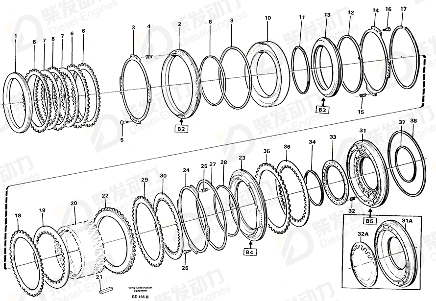 VOLVO Spring retainer 1650300 Drawing VOLVO Spring retainer 1650300 Drawing
