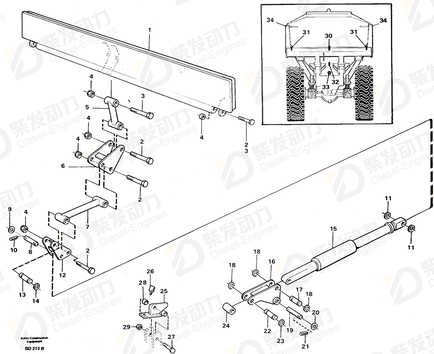 VOLVO Boot lid 11055876 Drawing