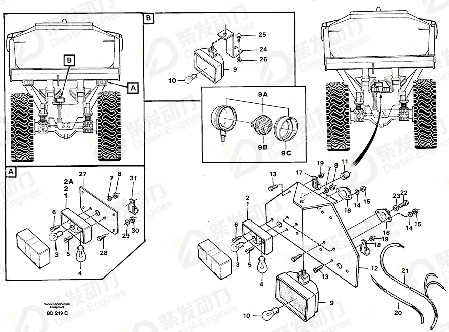 VOLVO Cable harness 11061391 Drawing