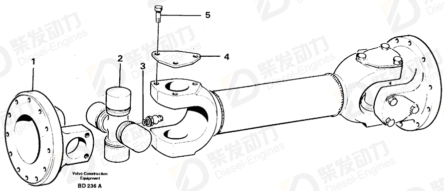 VOLVO Propeller shaft 11054529 Drawing