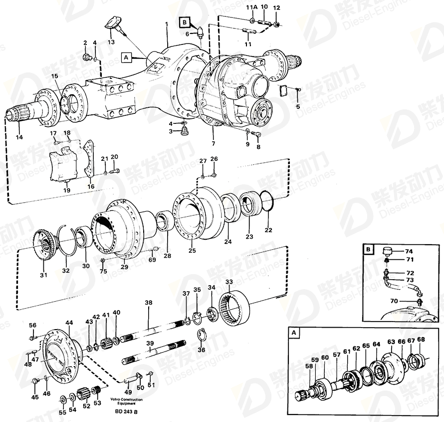 VOLVO Axle casing 11035464 Drawing VOLVO Axle casing 11035464 Drawing