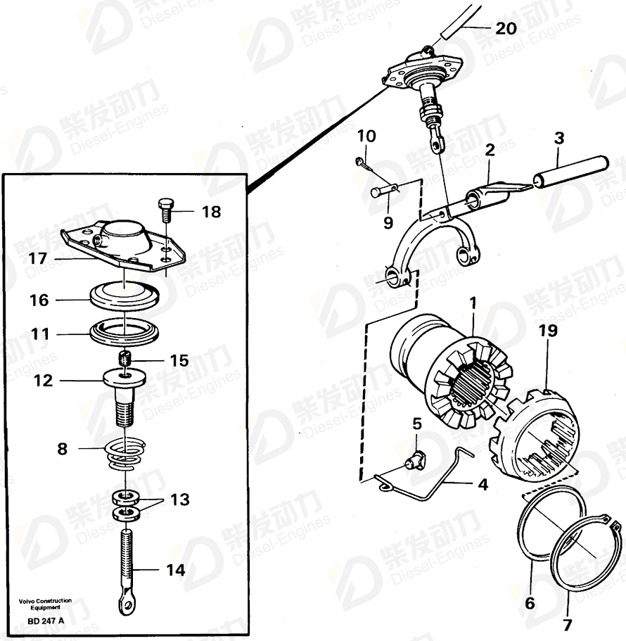 VOLVO Selector bar 11035447 Drawing VOLVO Selector bar 11035447 Drawing