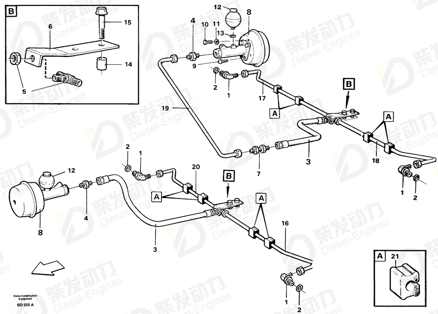 VOLVO Brake pipe 11062859 Drawing VOLVO Brake pipe 11062859 Drawing