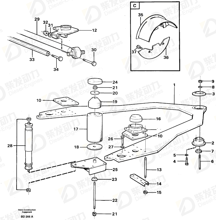 VOLVO Stud 4970017 Drawing