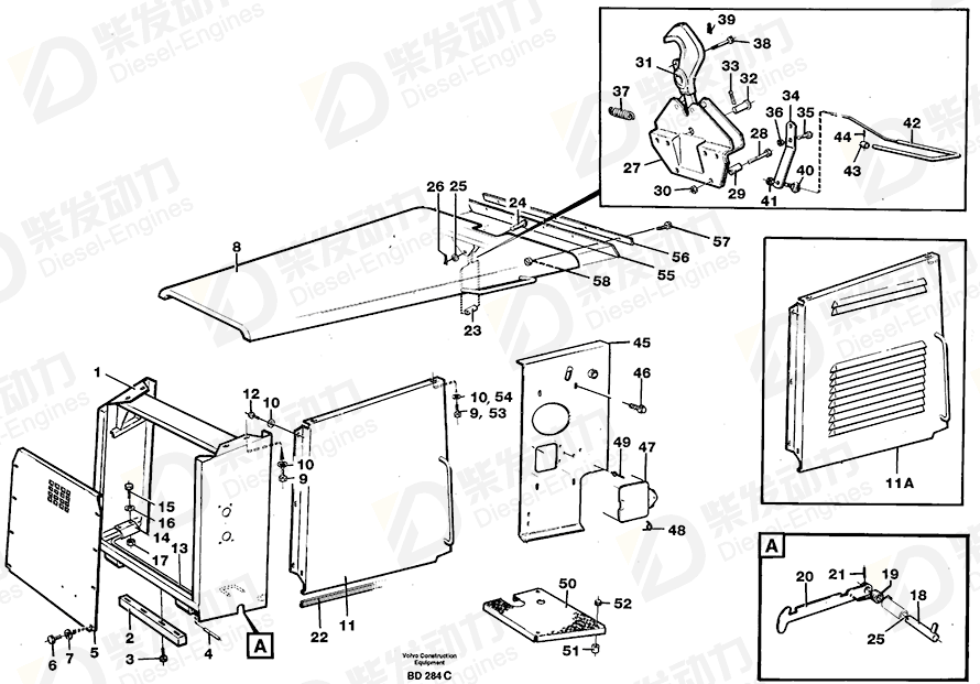 VOLVO Side panel 11050366 Drawing VOLVO Side panel 11050366 Drawing
