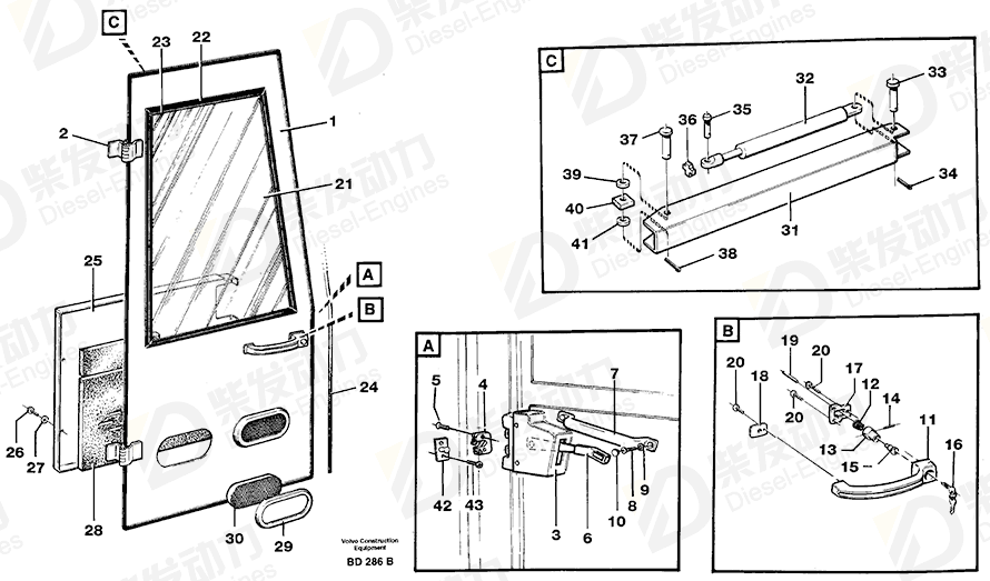 VOLVO Door panel 11057500 Drawing