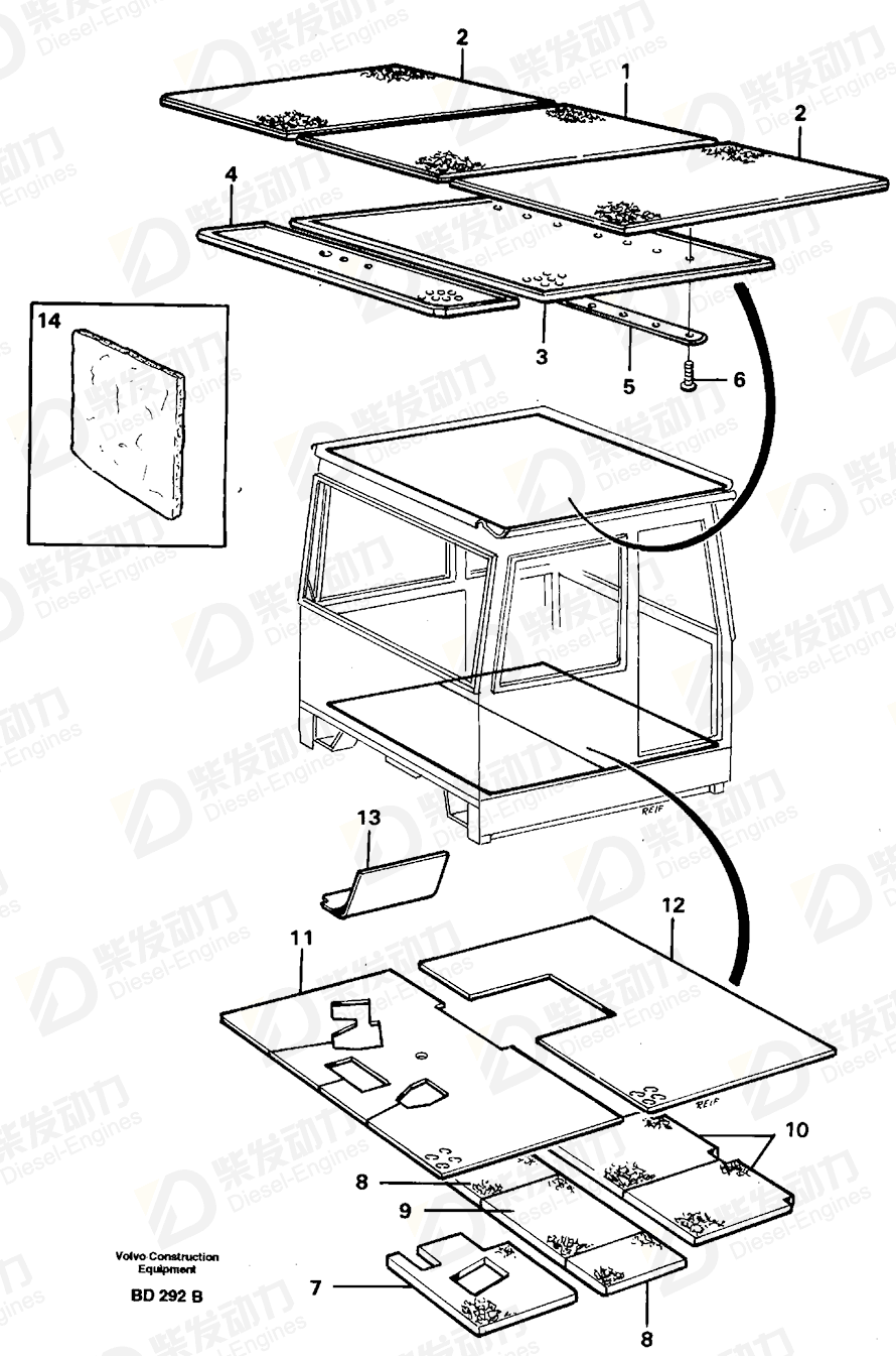 VOLVO Rubber mat 11057766 Drawing