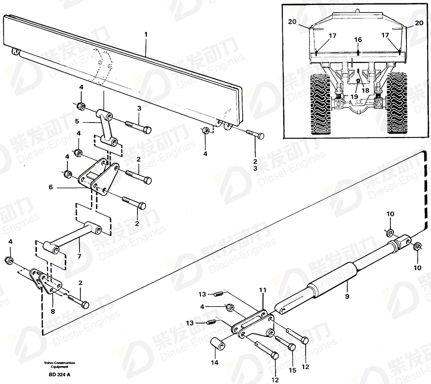 VOLVO Push rod 11052359 Drawing