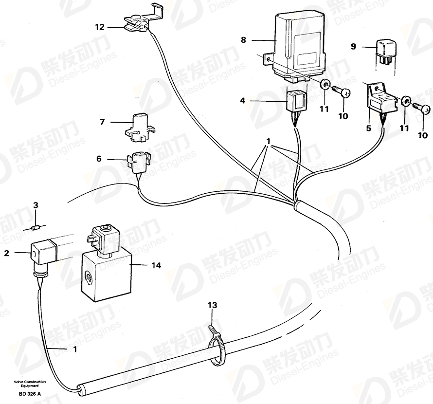 VOLVO Cable harness 11062178 Drawing