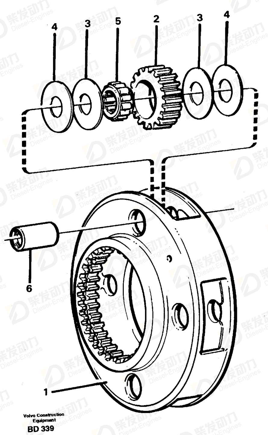 VOLVO Needle bearing 1650178 Drawing VOLVO Needle bearing 1650178 Drawing