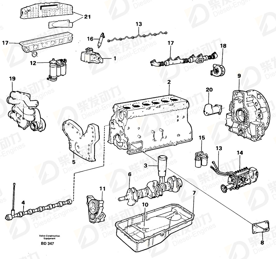 VOLVO Engine 499287 Drawing