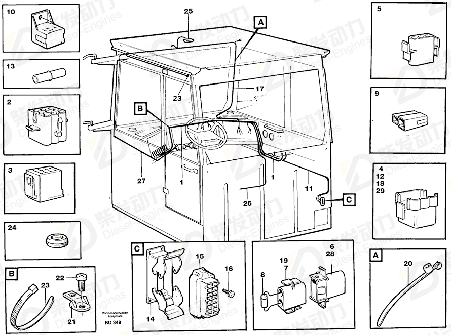 VOLVO Cable harness 11062644 Drawing VOLVO Cable harness 11062644 Drawing