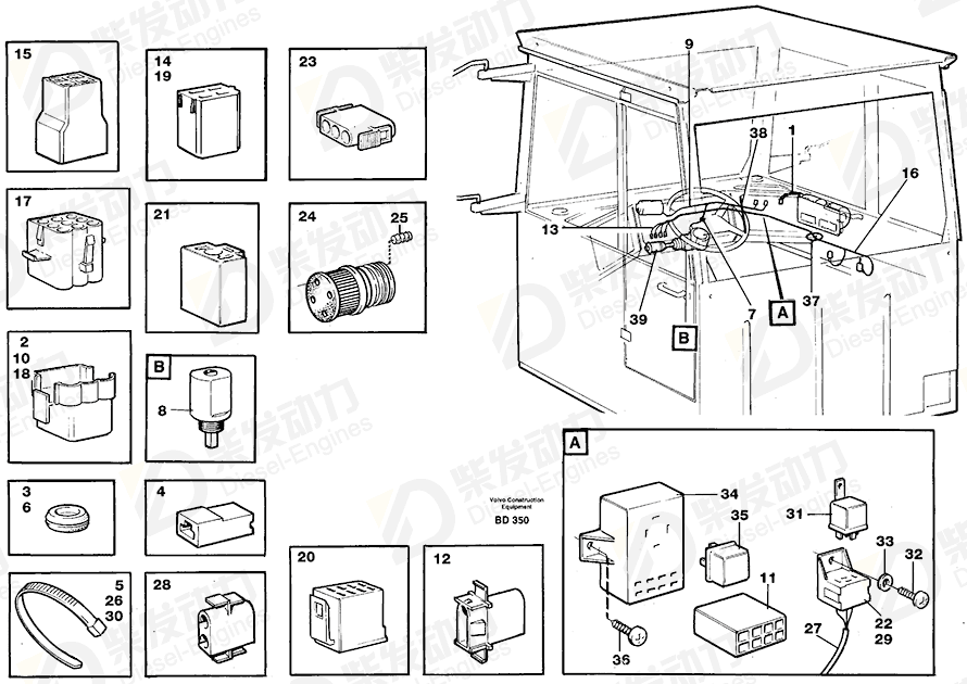 VOLVO Cable harness 4803598 Drawing VOLVO Cable harness 4803598 Drawing