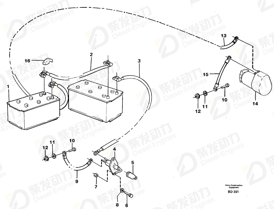VOLVO Battery cable 11061539 Drawing VOLVO Battery cable 11061539 Drawing
