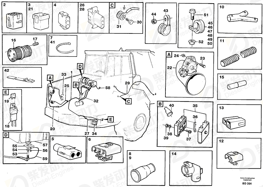 VOLVO Cable harness 11061757 Drawing VOLVO Cable harness 11061757 Drawing