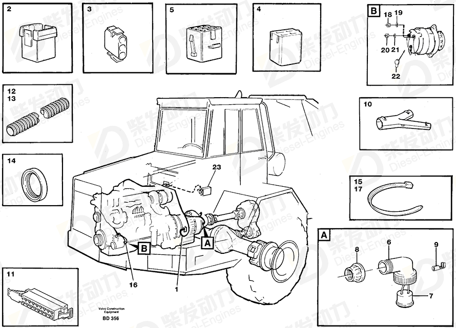 VOLVO Cable harness 11061739 Drawing VOLVO Cable harness 11061739 Drawing