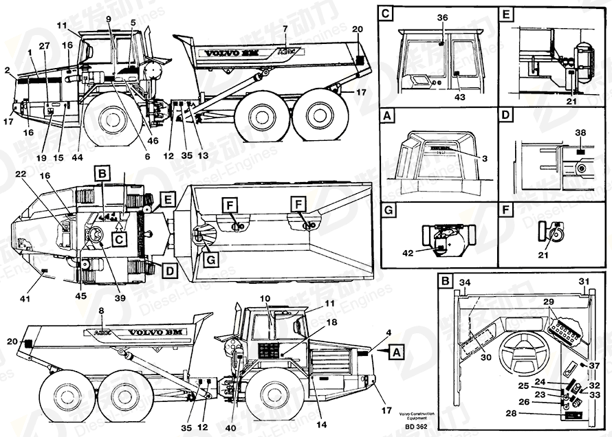 VOLVO Decal 13935036 Drawing