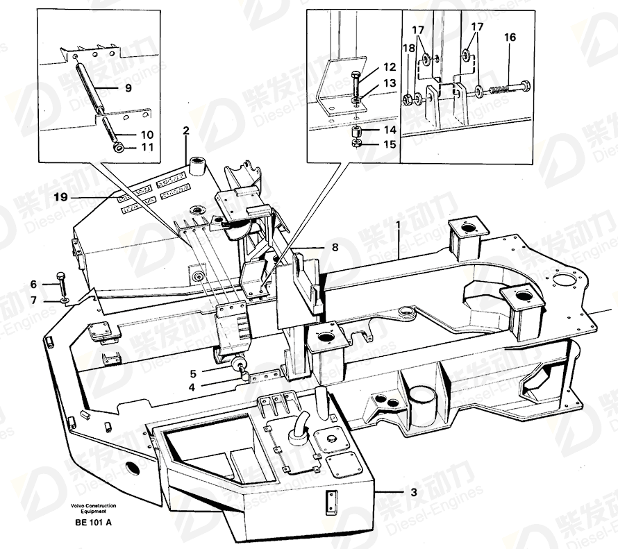 VOLVO Front frame 11051232 Drawing