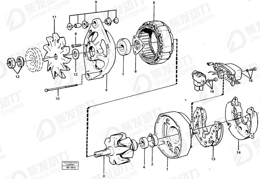 VOLVO Stator 6212846 Drawing