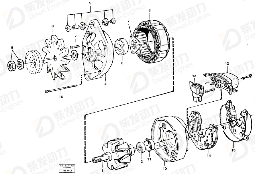 VOLVO Brush retainer 840632 Drawing VOLVO Brush retainer 840632 Drawing