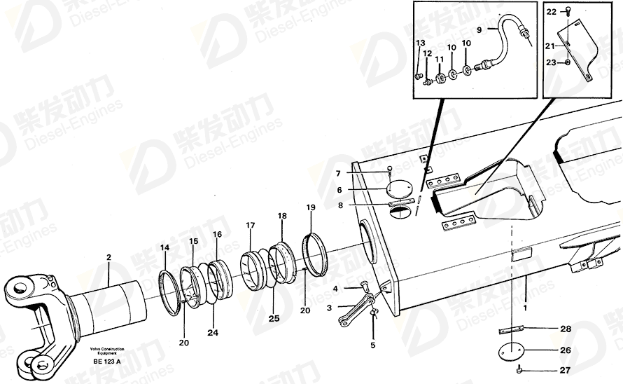 VOLVO Cover plate 11054629 Drawing VOLVO Cover plate 11054629 Drawing