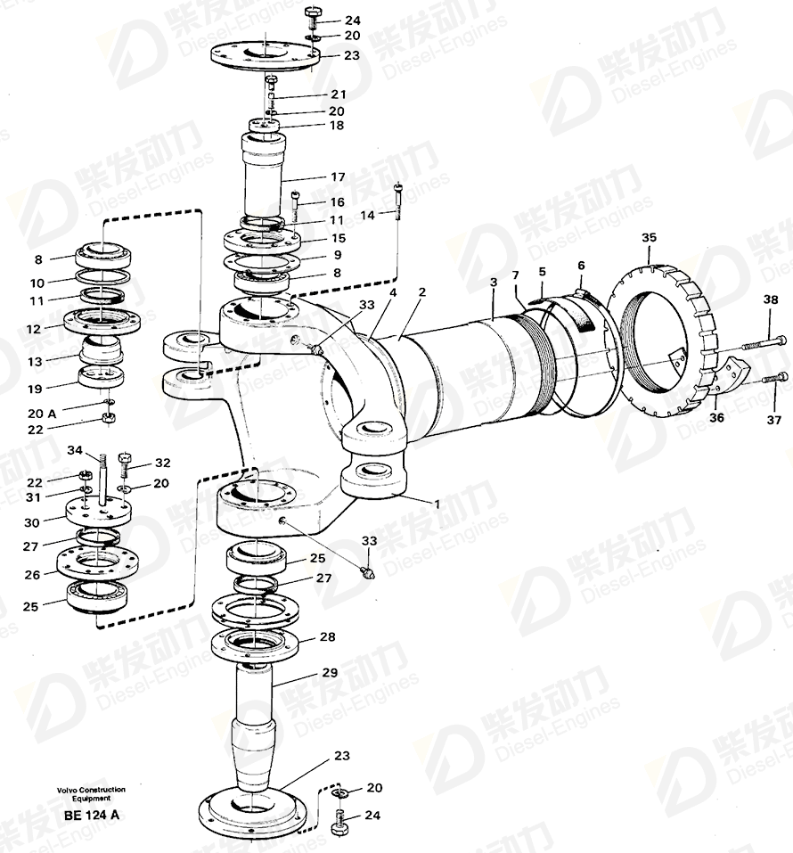 VOLVO Spacer sleeve 4970041 Drawing VOLVO Spacer sleeve 4970041 Drawing