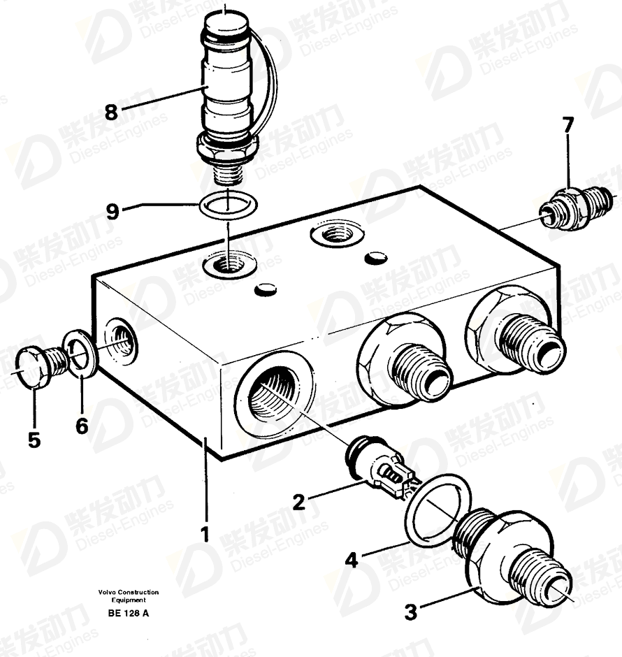 VOLVO Valve housing 11061179 Drawing VOLVO Valve housing 11061179 Drawing