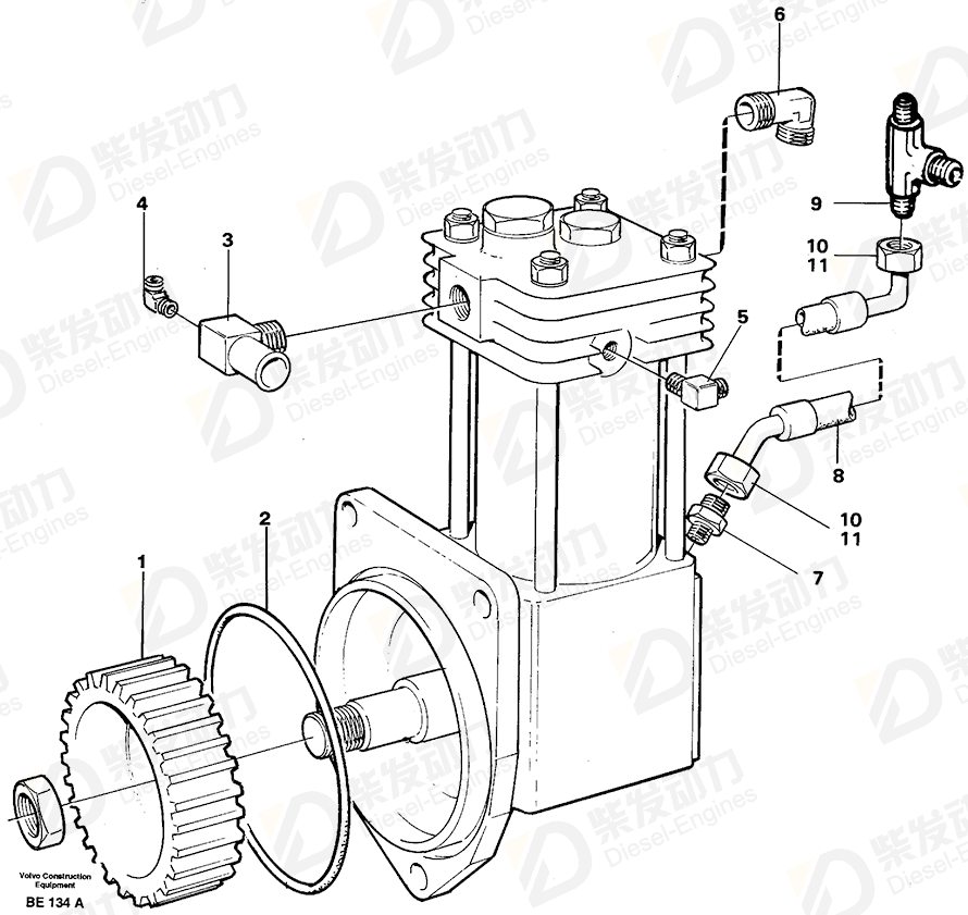 VOLVO Hose 4970626 Drawing