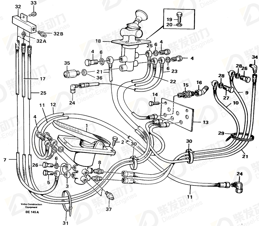 VOLVO Hose assembly 932613 Drawing