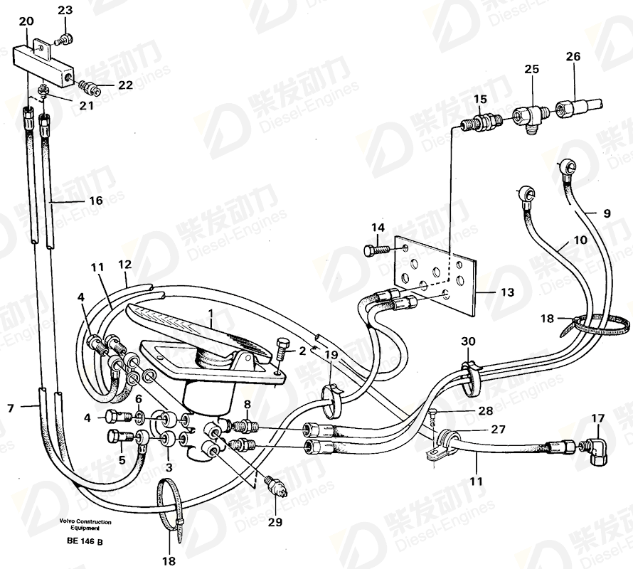 VOLVO Hose assembly 13932722 Drawing