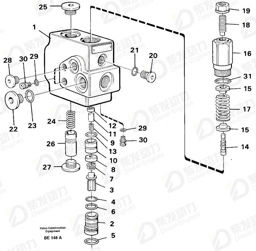 VOLVO Relief valve 11034148 Drawing VOLVO Relief valve 11034148 Drawing