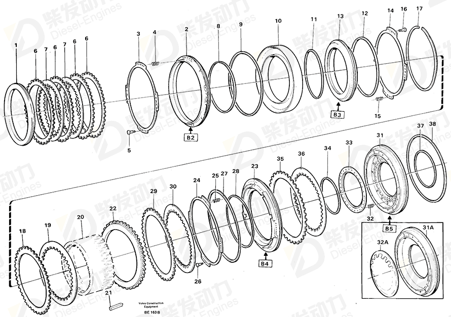 VOLVO Friction disc 11037468 Drawing