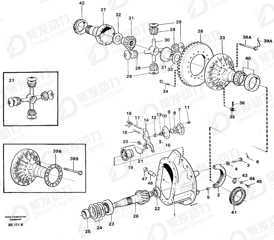 VOLVO Drive gear set 4870419 Drawing