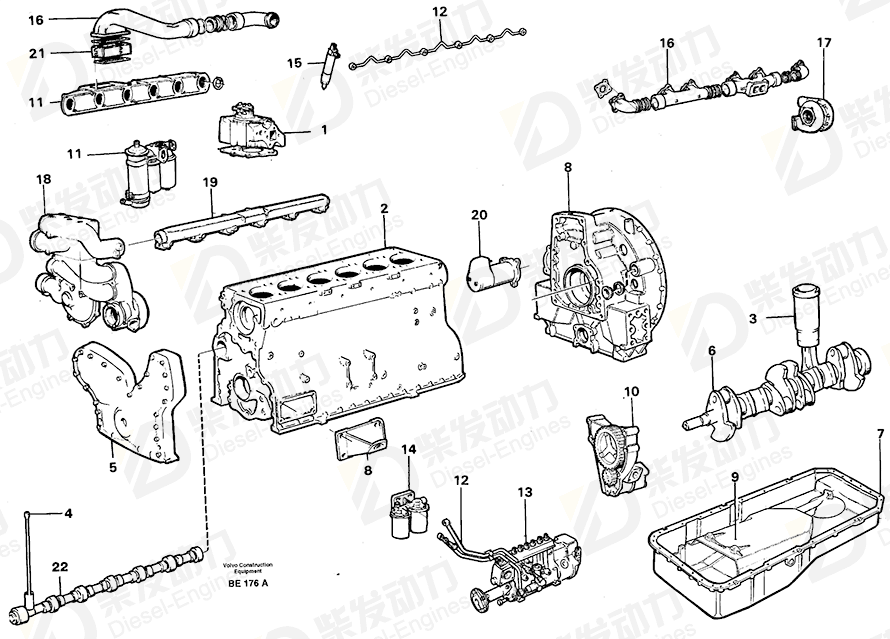 VOLVO Engine 497364 Drawing