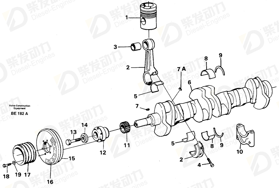 VOLVO Crankshaft 6888740 Drawing VOLVO Crankshaft 6888740 Drawing